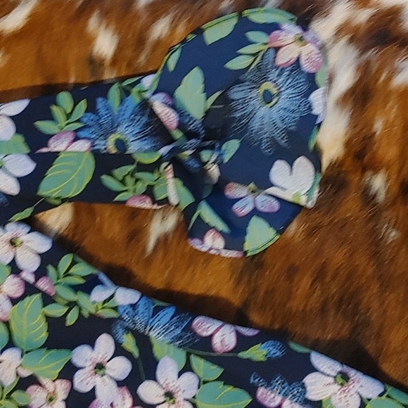 Karl Lagerfeld Floral Midi Dress - Black and Blue - Picture 3 of 5